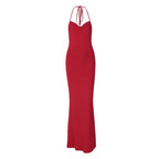 Damen Maxikleid mit spitzen Trägern und figurbetonendem Schnitt R&B