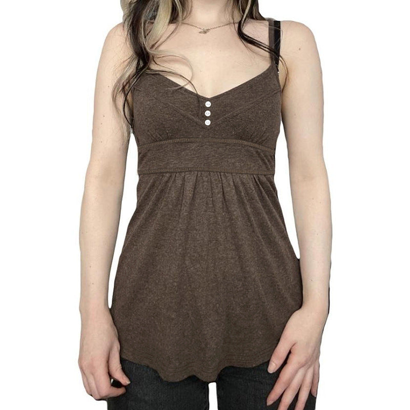 Damen Spaghetti-Trägertop mit eleganter Raffung R&B