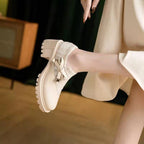 Damen Elegante Mokassins mit dekorativem Satinband und modischem Design R&B