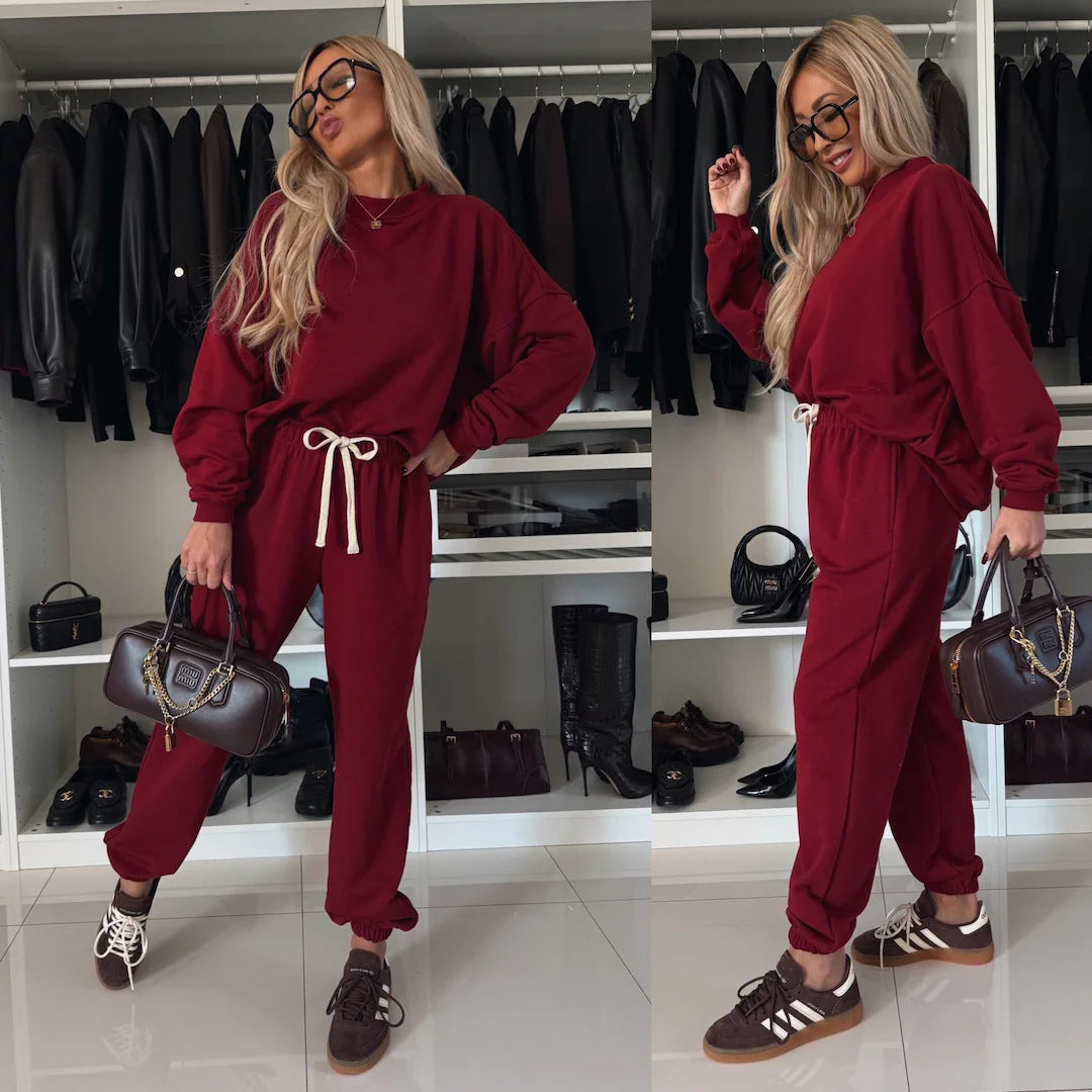 Damen entspannte Sweatshirt-Hose Set R&B