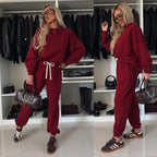 Damen entspannte Sweatshirt-Hose Set R&B