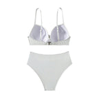 Damen Hochtailliertes Bikini-Set mit elegantem Bügeloberteil
