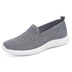Damen atmungsaktive Slip-On Freizeitschuhe mit elastischem Strickoberteil R&B