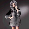 Damen Eleganter und warmer Kunstpelzparka mit Kapuze