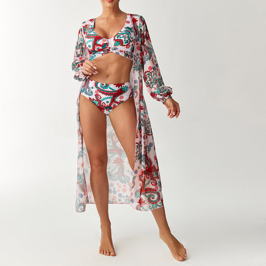 Damen Bikiniset mit transparentem Strandüberwurf R&B