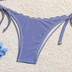 Damen Triangel-Bikini-Set mit verspieltem Rüschendesign und verstellbaren BindR&Bändern R&B