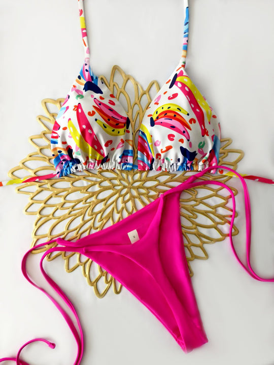 Damen Bikini-Set mit trendigem Animal-Print und modischem Schleifen-Detail R&B