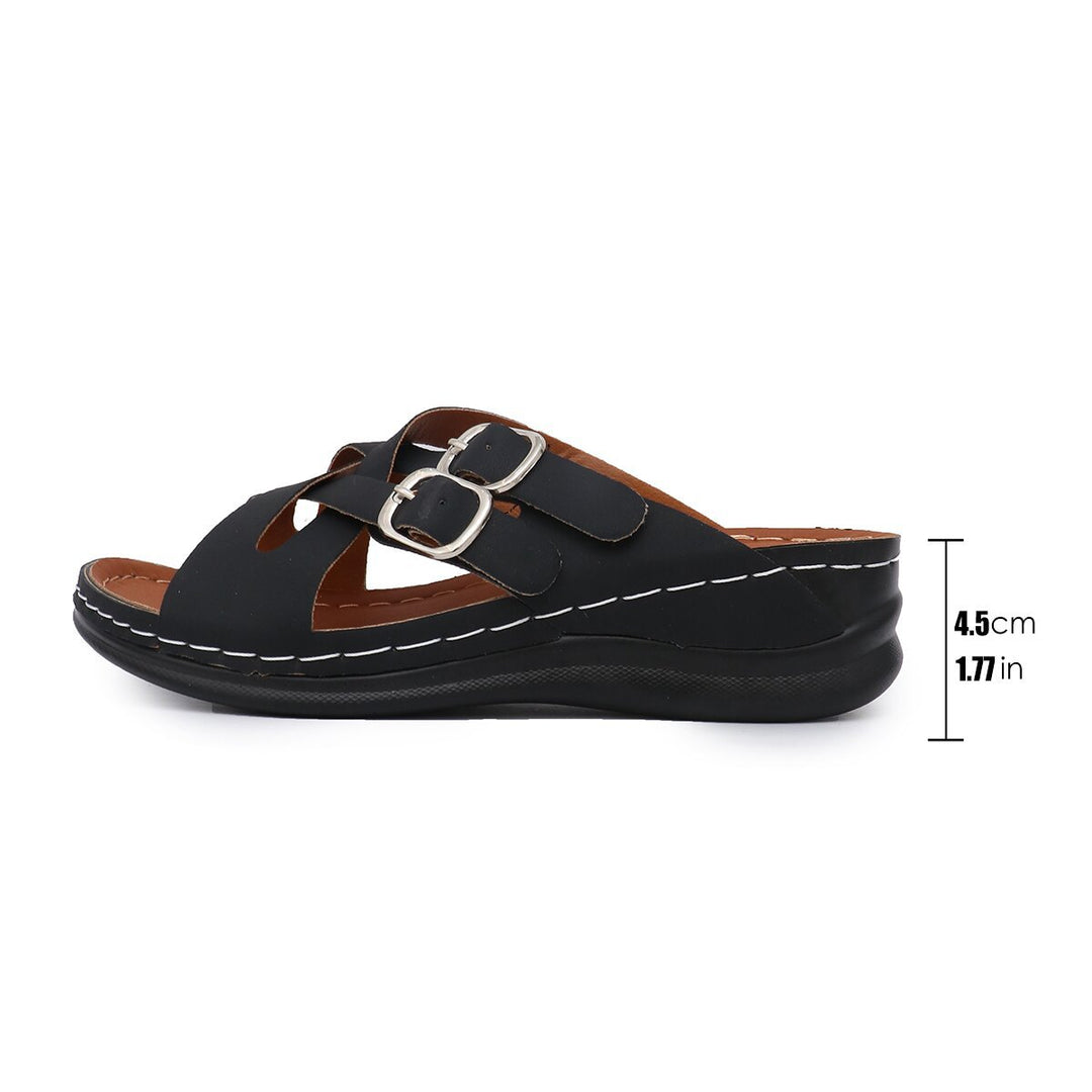 Damen bequeme Sandalen mit verstellbaren Riemen und anatomischer Fußbett R&B