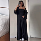 Damen luftiges Loungewear-Ensemble mit langem Kimono R&B
