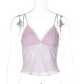 Damen Spitzencrop-Top mit feinen Trägern und zartem Design R&B