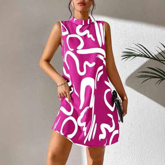 Damen Minimalistisches Cocktailkleid mit modernem grafischen Muster R&B