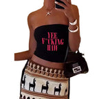Damen Bandeau-Top mit maritimen Motiv und elastischem Material R&B