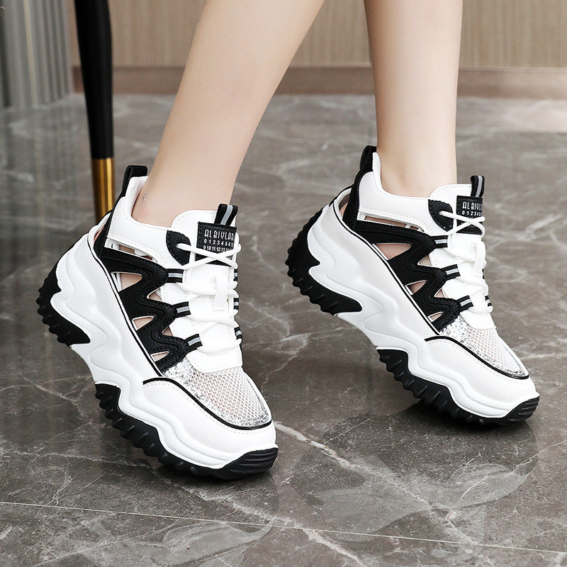 Damen Sportliche Chunky Sneakers mit atmungsaktiver Mesh-Oberfläche und robustem Profil R&B
