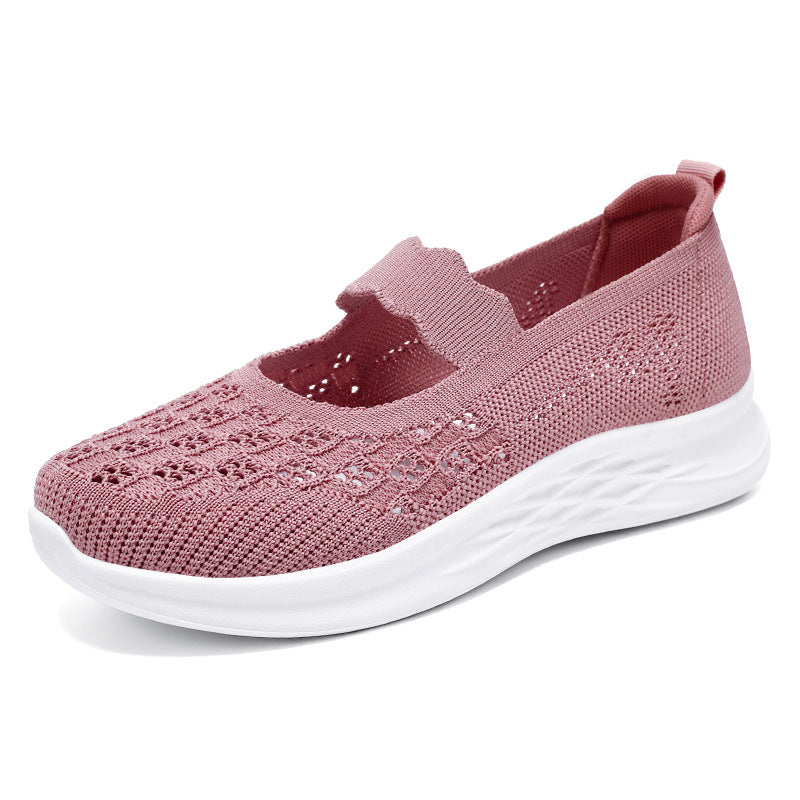 Damen Atmungsaktive Ballerinas mit elastischem Riemen und rutschfester Sohle R&B
