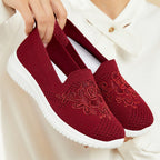 Damen Slip-On Socken Sneakers mit floralem Design