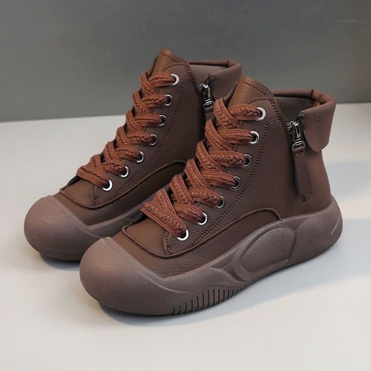 Damen Hochformatige Sneakers mit seitlichem Reißverschluss und robustem Gummiprofil R&B