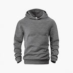 Herren nan strukturierter Schlauchkragen-Pullover mit Kapuze und Waben-Jacquard R&B