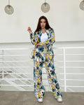 Damen modisches Ensemble mit floralem Muster und weitem Schnitt R&B