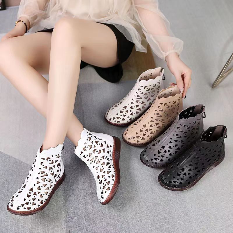Damen elegante Clogs mit raffiniertem Lochmuster R&B