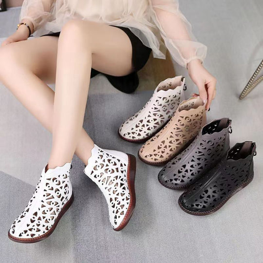 Damen elegante Clogs mit raffiniertem Lochmuster R&B