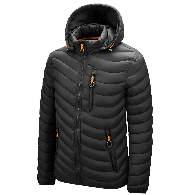 R&B | Gesteppte leichte Herrenjacke mit Kapuze