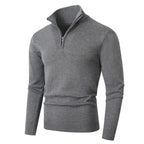 Herren Pullover mit modernem halben Reißverschluss und feiner Rippenstruktur R&B