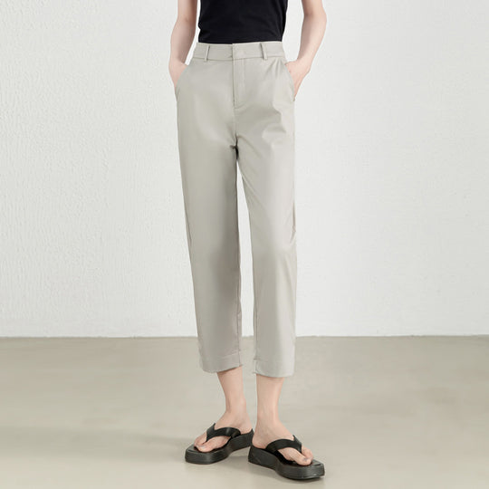 Damen elegante Stoffhose mit elastischem Bund