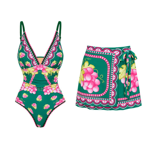 Damen Stylish Elegantes Badeanzug- und Rockset R&B