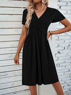 Damen Jumpsuit mit figurbetontem Wickeldesign und elegantem V-Ausschnitt R&B