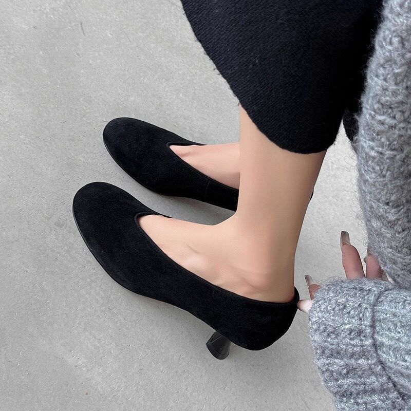 Damen spitze Wedge-Pumps aus samtweichem Velours R&B