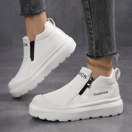 Damen nan Plateau-Sneaker mit seitlichem Reißverschluss, gepolstertem Komfortfußbett und profiliertem Laufprofil R&B
