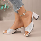 Damen elegante Riemensandalen mit Glitzerakzenten R&B