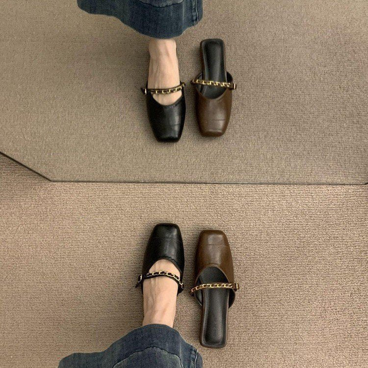 Damen luftige Clogs mit elegantem Kettenakzent und ergonomischer Fußbettgestaltung R&B