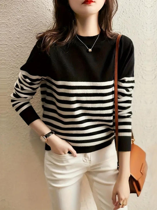 Damen gestreifter Pullover R&B