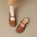 Damen Bequeme Mokassins mit verstellbarem Riemen und eleganter Schnalle