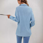 Damen lässige Hemdbluse mit Struktur und langen Ärmeln R&B
