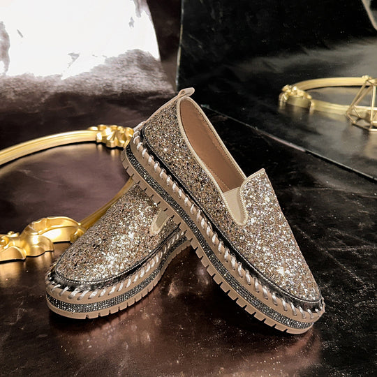 Damen Glitzernde Slip-On Sneakers mit flexiblem Sohlenprofil R&B