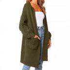 Damen Großer Strickcardigan mit voluminösen Ärmeln und praktischen Taschen R&B