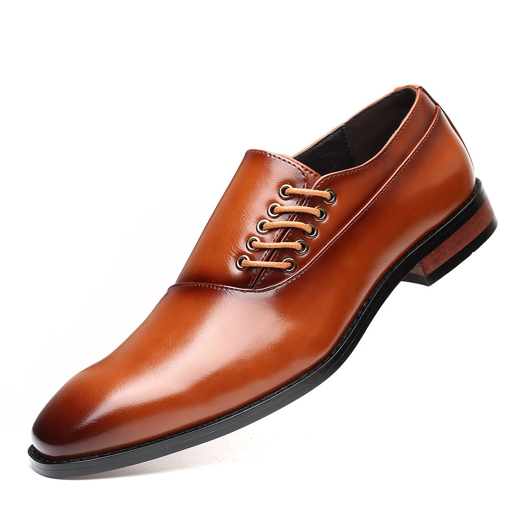 Damen Elegante Hochglanz-Leder Schnürschuhe mit modischen Akzenten R&B