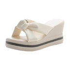 Damen Elegante Plateau-Sandalen mit modischem Knoten-Design R&B