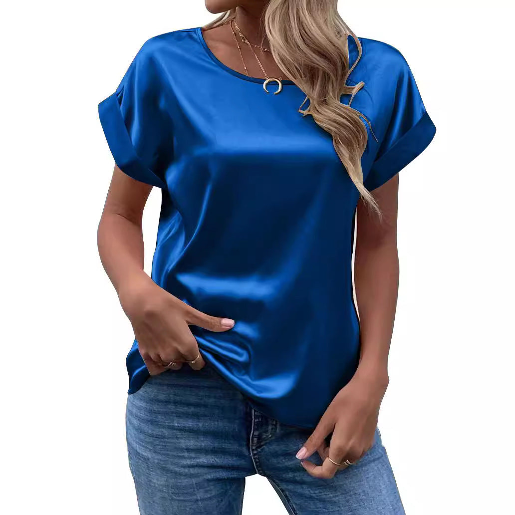 Damen Satin Bluse R&B