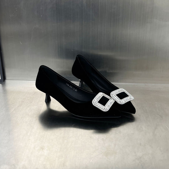 Damen Elegante Pumps mit funkelndem Strassbesatz und komfortablem Absatz R&B