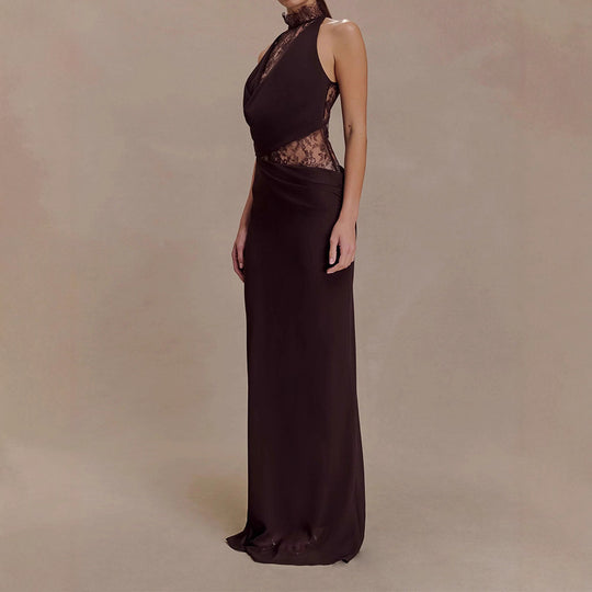 Damen Elegantes Bodenkonturen-Kleid mit exquisiter Spitzeneinlage R&B