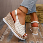Damen Wedge-Sandalen mit elegantem Riemendesign und luftiger Korksohle R&B