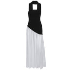 Damen Maxi-Kleid mit elegantem schulterfreiem Design und asymmetrischem Schnitt R&B