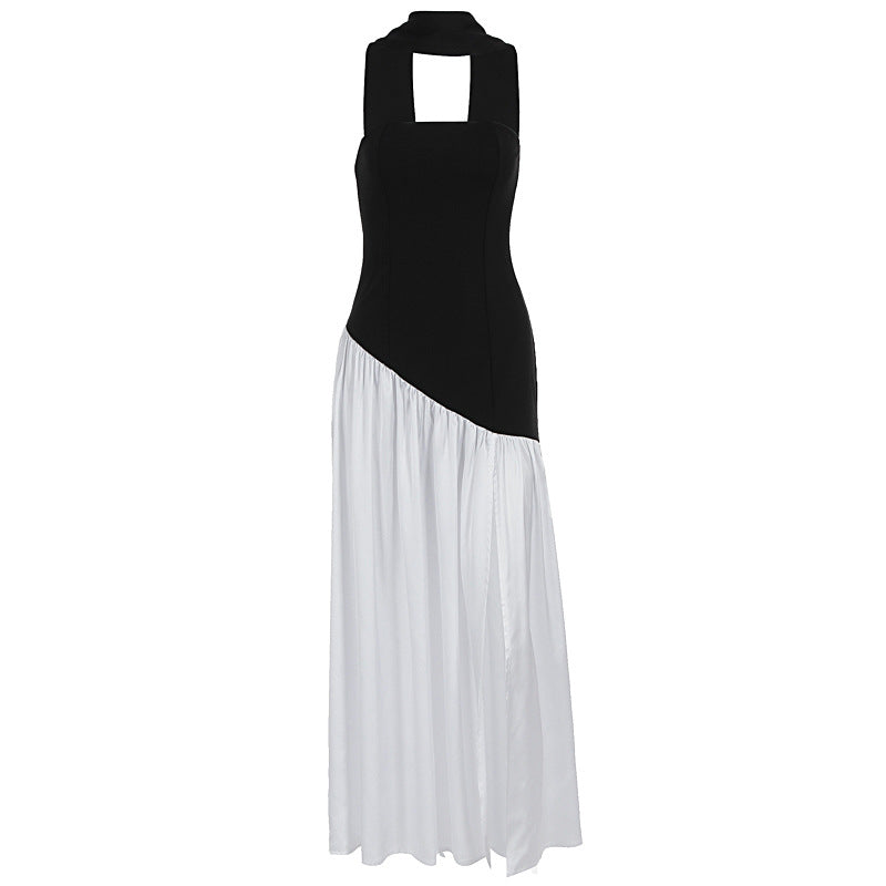 Damen Maxi-Kleid mit elegantem schulterfreiem Design und asymmetrischem Schnitt R&B