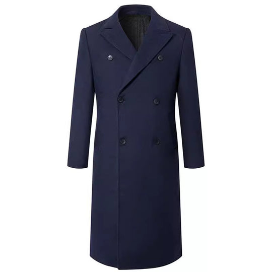 Herren eleganter Doppelt verschlussschnitt Mantel mit traditionellen Kragen R&B