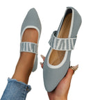 Damen Elegante und atmungsaktive Ballerinas mit elastischen Riemen R&B