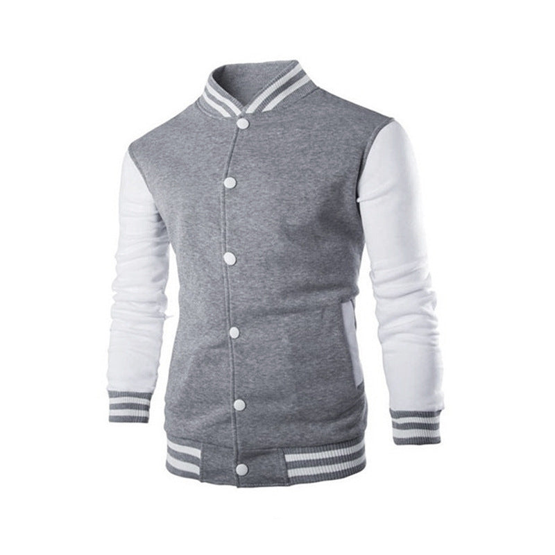 Herren nan klassische Collegejacke im Baseballstil mit kontrastärmeln und Rippbündchen R&B
