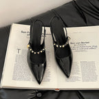 Damen Slingback-Pumps mit metallischen Akzenten R&B